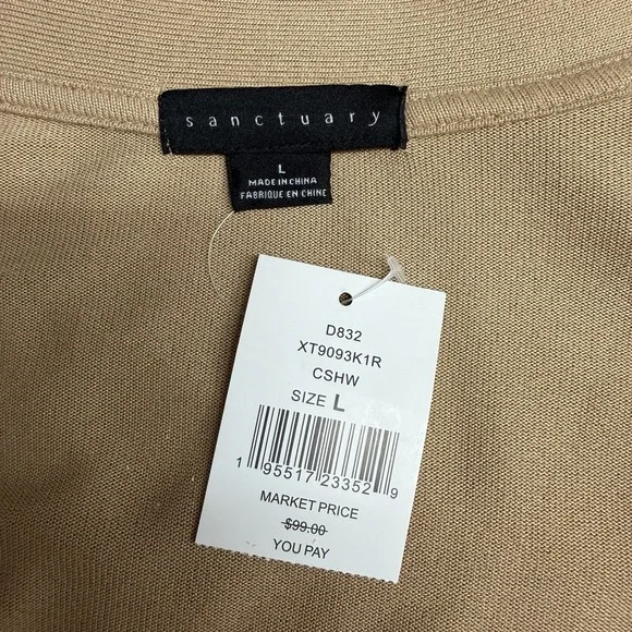 Sanctuary Open Cardigan Duster Cashew Tone NWT $99.00 Size Large L - Picture 5 of 5